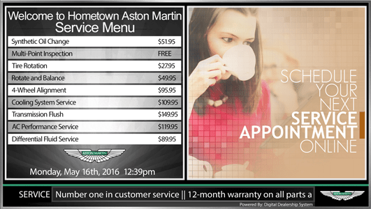 astonmartin service menu
