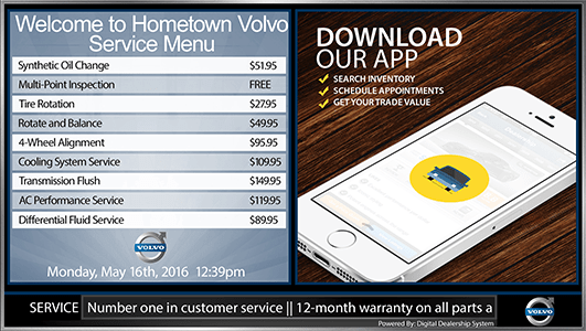 Volvo service menu