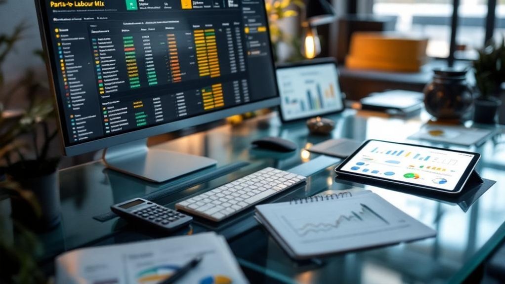 calculate parts labour ratio