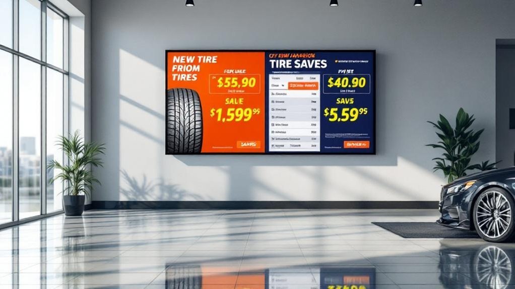 effective tire pricing displays