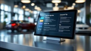 simplified car service menus